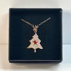 18k rose gold-plated Christmas tree pendant necklace